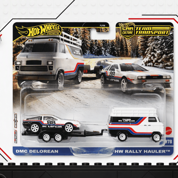 Hot Wheels DMC DeLorean & HW Rally Hauler